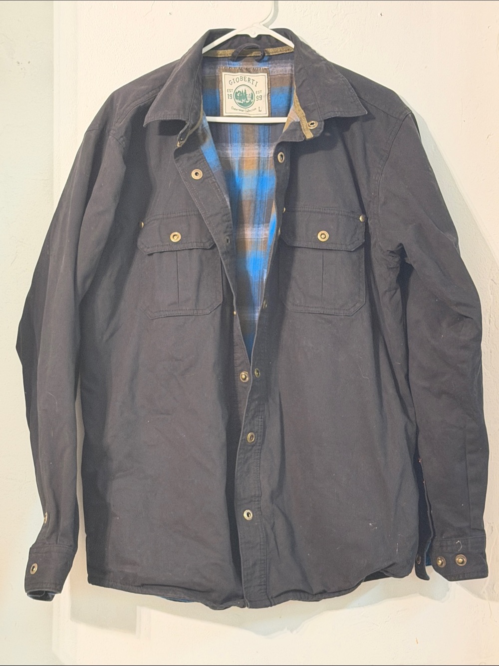 Gioberti Men's Black brushed Cotten twill jacket